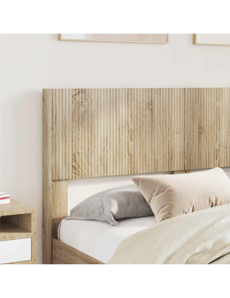 Struttura del letto con stoccaggio e testata Rovere Sonoma