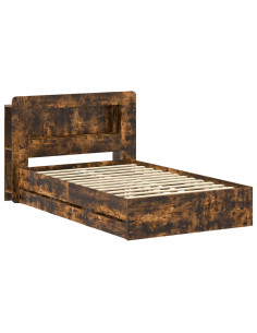 Telaio del letto con storage Rovere Fumo 120 x 190 cm 2