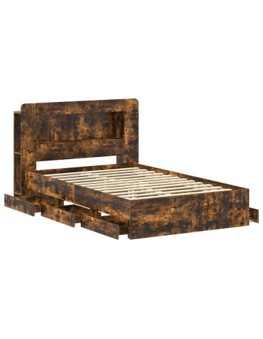 Telaio del letto con storage Rovere Fumo 120 x 190 cm