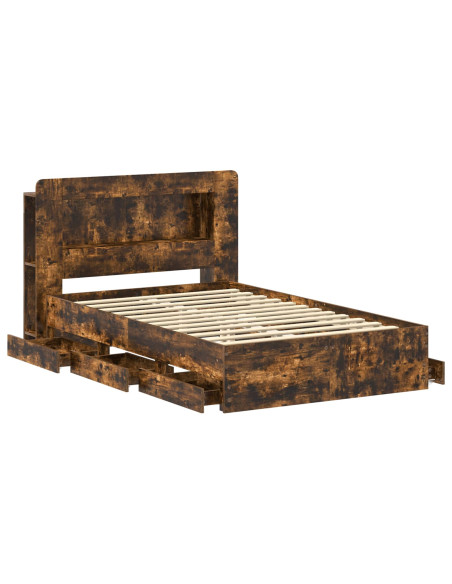 Telaio del letto con storage Rovere Fumo 120 x 190 cm