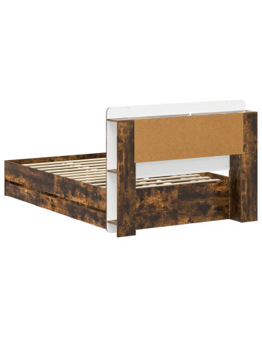 Telaio del letto con storage Rovere Fumo 120 x 190 cm
