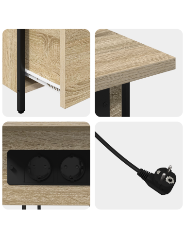 Armadio da Notte con cassetto Rovere Sonoma 60 x 30 x 61 cm