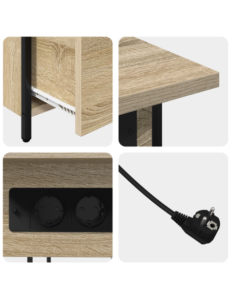 Armadio da Notte con cassetto Rovere Sonoma 60 x 30 x 61 cm