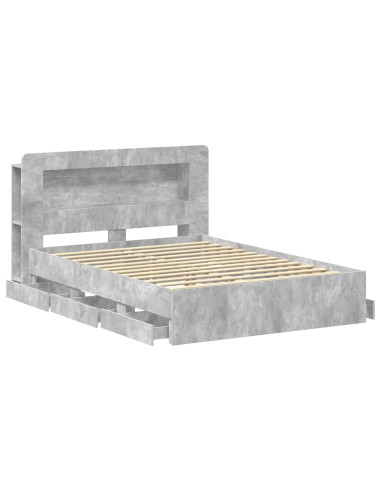 Telaio del letto con storage Grigio Cemento 150 x 200 cm