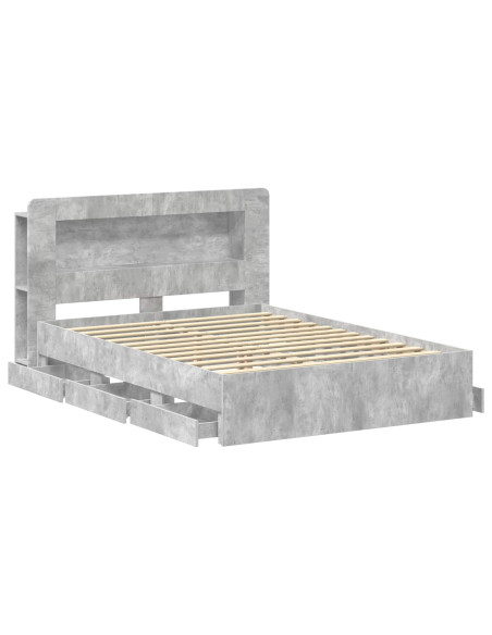 Telaio del letto con storage Grigio Cemento 150 x 200 cm