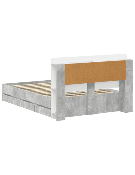 Telaio del letto con storage Grigio Cemento 150 x 200 cm