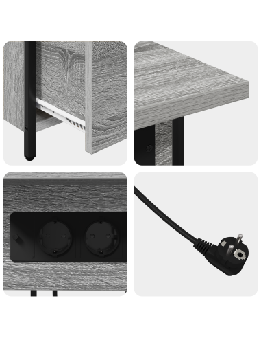 Armadio da Notte con cassetto Grigio Sonoma 60 x 30 x 61 cm