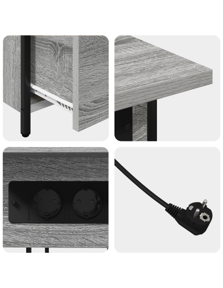 Armadio da Notte con cassetto Grigio Sonoma 60 x 30 x 61 cm