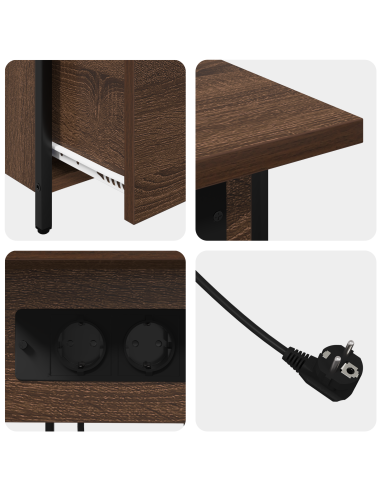 Armadio da Notte con cassetto Rovere Marrone 60 x 30 x 61 cm
