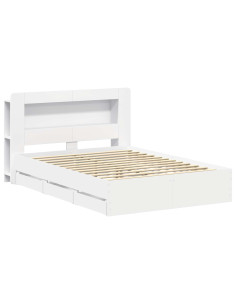 Telaio del letto con storage con testiera Bianco 150 x 200 cm 2