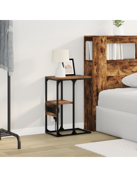 Armadio da Notte con cassetto Rovere fumo 41.5 x 26 x 60.5 cm