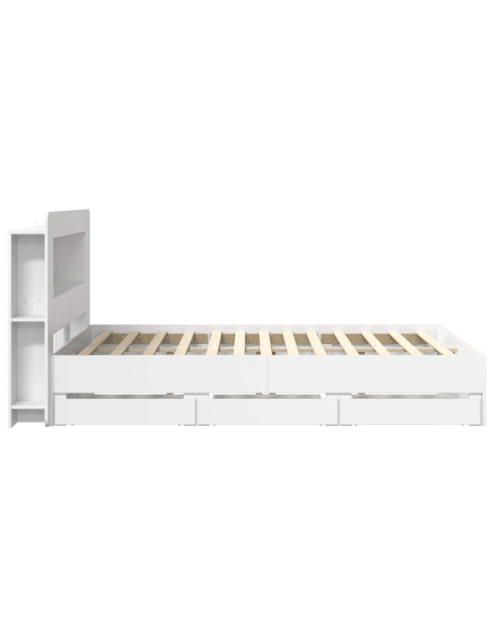 Telaio del letto con storage con testiera Bianco 150 x 200 cm