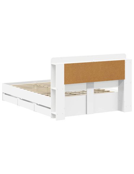Telaio del letto con storage con testiera Bianco 150 x 200 cm