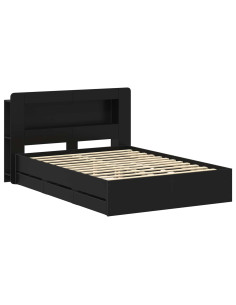 Telaio del letto con storage con testiera Nero 160 x 200 cm 2