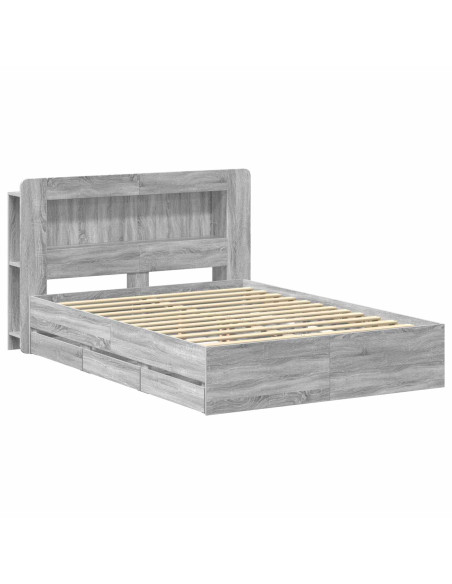 Telaio del letto con storage Sonoma grigio 160 x 200 cm