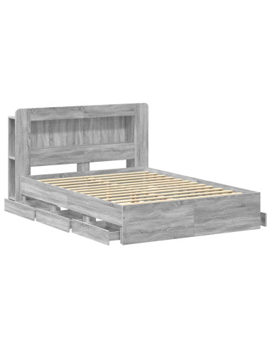 Telaio del letto con storage Sonoma grigio 160 x 200 cm