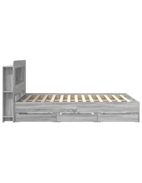 Telaio del letto con storage Sonoma grigio 160 x 200 cm