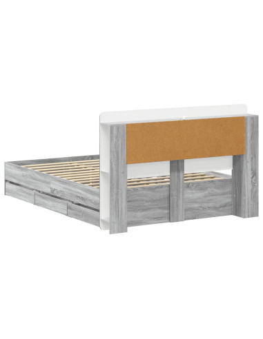 Telaio del letto con storage Sonoma grigio 160 x 200 cm