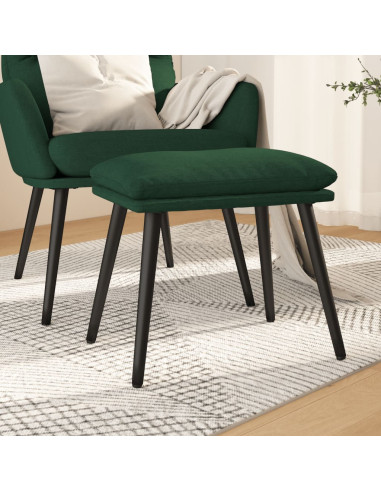 Poggiapiedi Verde Scuro 45x29,5x35 cm in Tessuto