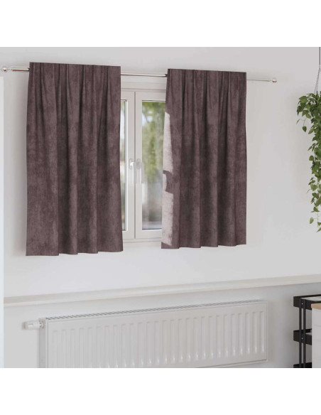 Tende in Velluto con tende 2 pcs Marrone 140 x 140 cm Velluto
