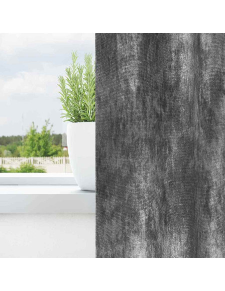 Tende in Velluto con tende 2 pcs Grigio 175 x 140 cm Velluto