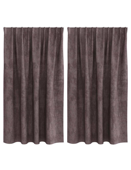 Tende in Velluto con tende 2 pcs Marrone 140 x 140 cm Velluto