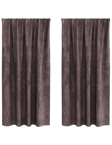 Tende in Velluto con tende 2 pcs Marrone 175 x 140 cm Velluto