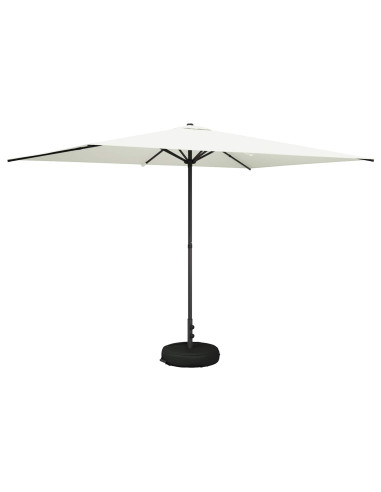 Ombrello da giardino 200 x 300 cm Poliestere Rettangolare Crema