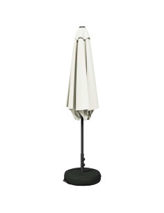 Ombrello da giardino 270 x 270 cm Poliestere Rettangolare Crema 2