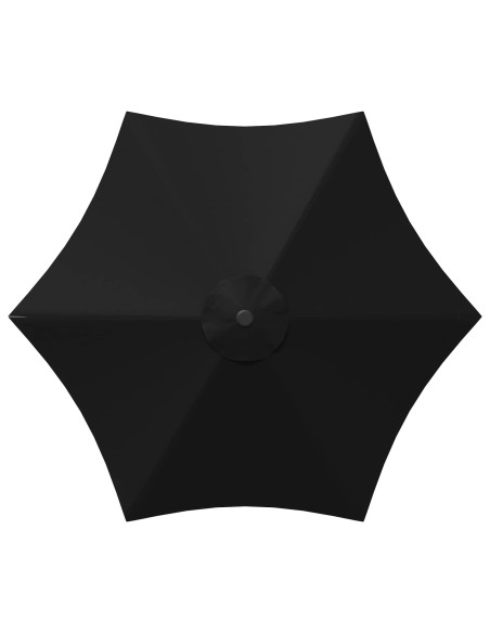 Ombrello da giardino 230 x 230 cm Poliestere Rettangolare Nero