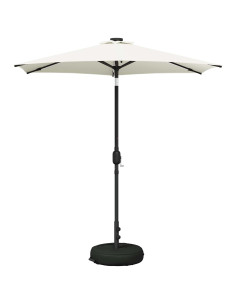 Parasol da Giardino con Luci LED 230 x 230 cm Poliestere Crema