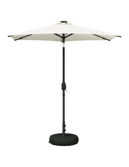 Parasol da Giardino con Luci LED 230 x 230 cm Poliestere Crema
