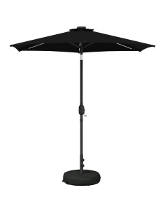 Parasol da Giardino con Luci LED 230 x 230 cm Poliestere Nero