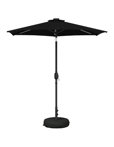 Parasol da Giardino con Luci LED 230 x 230 cm Poliestere Nero