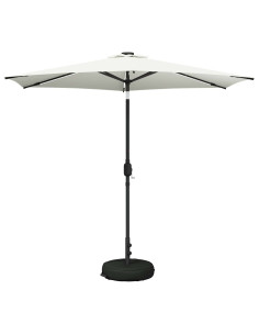 Parasol da Giardino con Luci LED 270 x 270 cm Poliestere Crema