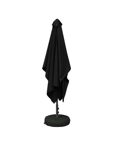 Ombrello da giardino 200 x 300 cm Poliestere Rettangolare Nero