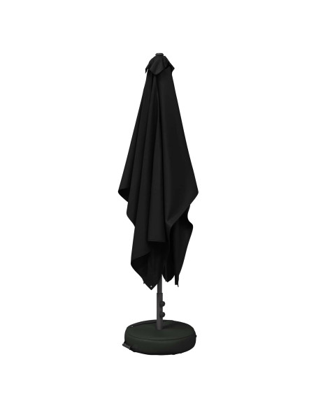Ombrello da giardino 200 x 300 cm Poliestere Rettangolare Nero