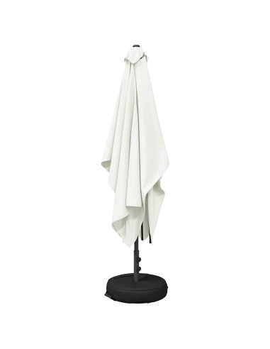 Ombrello da giardino 200 x 300 cm Poliestere Rettangolare Crema