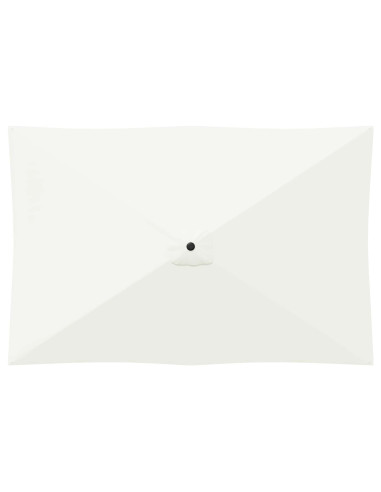 Ombrello da giardino 200 x 300 cm Poliestere Rettangolare Crema