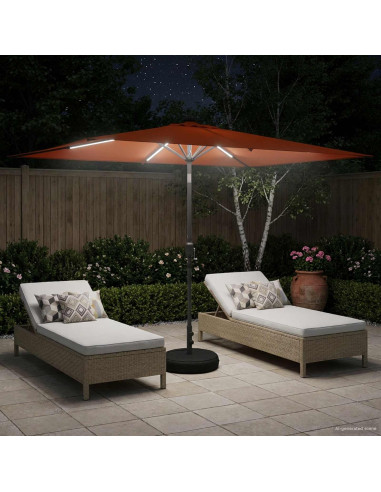 Parasol da Giardino con Luci LED 200 x 300 cm Poliestere