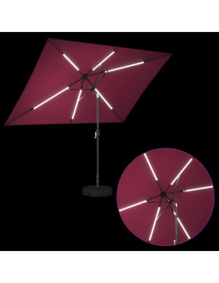 Parasol da Giardino con Luci LED 200 x 300 cm Poliestere