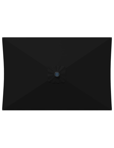 Parasol da Giardino con Luci LED 200 x 300 cm Poliestere Nero