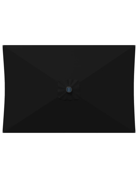 Parasol da Giardino con Luci LED 200 x 300 cm Poliestere Nero
