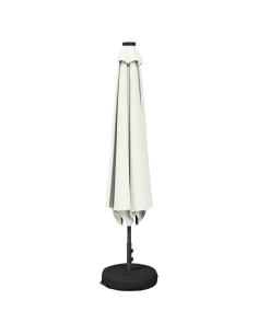 Parasol da Giardino con Luci LED 230 x 230 cm Poliestere Crema 2