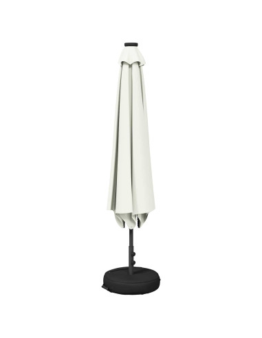 Parasol da Giardino con Luci LED 230 x 230 cm Poliestere Crema
