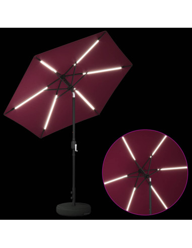 Parasol da Giardino con Luci LED 230 x 230 cm Poliestere