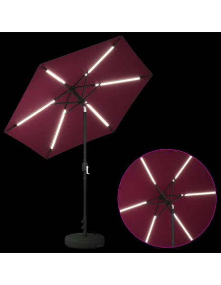 Parasol da Giardino con Luci LED 230 x 230 cm Poliestere