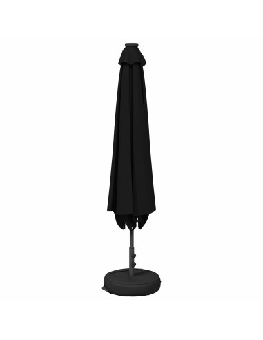 Parasol da Giardino con Luci LED 230 x 230 cm Poliestere Nero