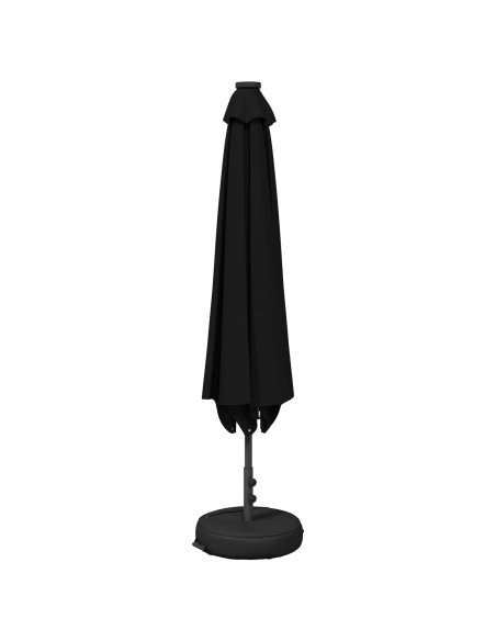 Parasol da Giardino con Luci LED 230 x 230 cm Poliestere Nero