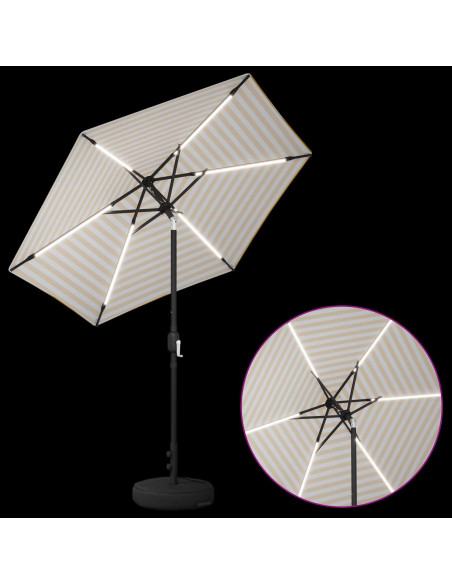 Parasol da Giardino con Luci LED 230 x 230 cm Poliestere